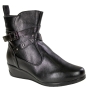 Bota Feminina Mooncity Anabela Cano Baixo Fivela  - PRETO