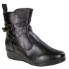 Bota Feminina Mooncity Anabela Cano Baixo Fivela  - PRETO