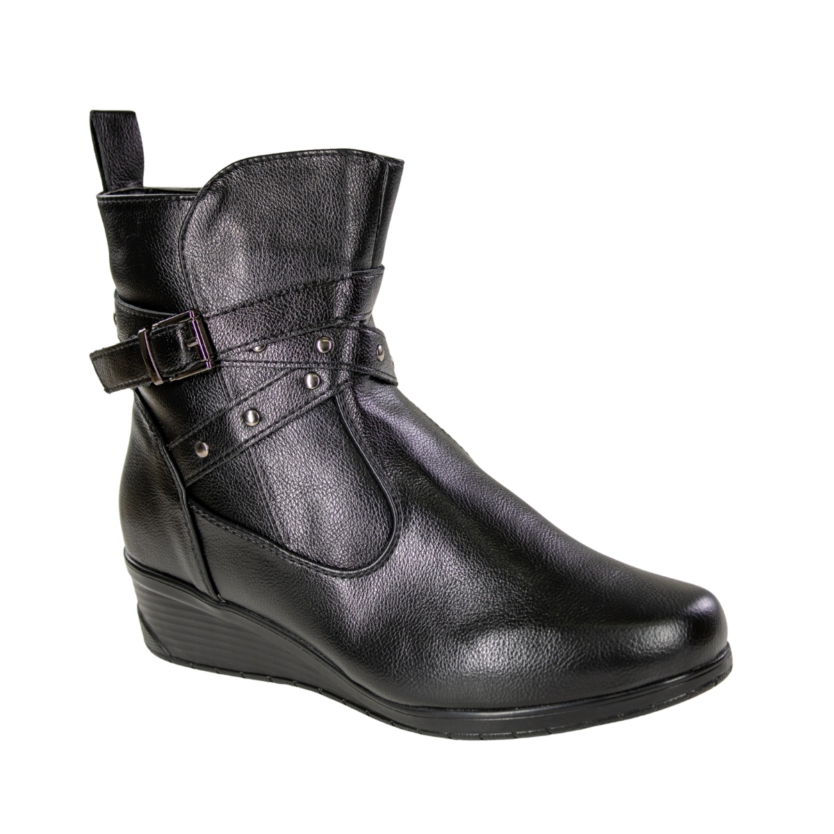 Bota Feminina Mooncity Anabela Cano Baixo Fivela  - PRETO
