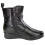 Bota Feminina Mooncity Anabela Cano Baixo Fivela  - PRETO