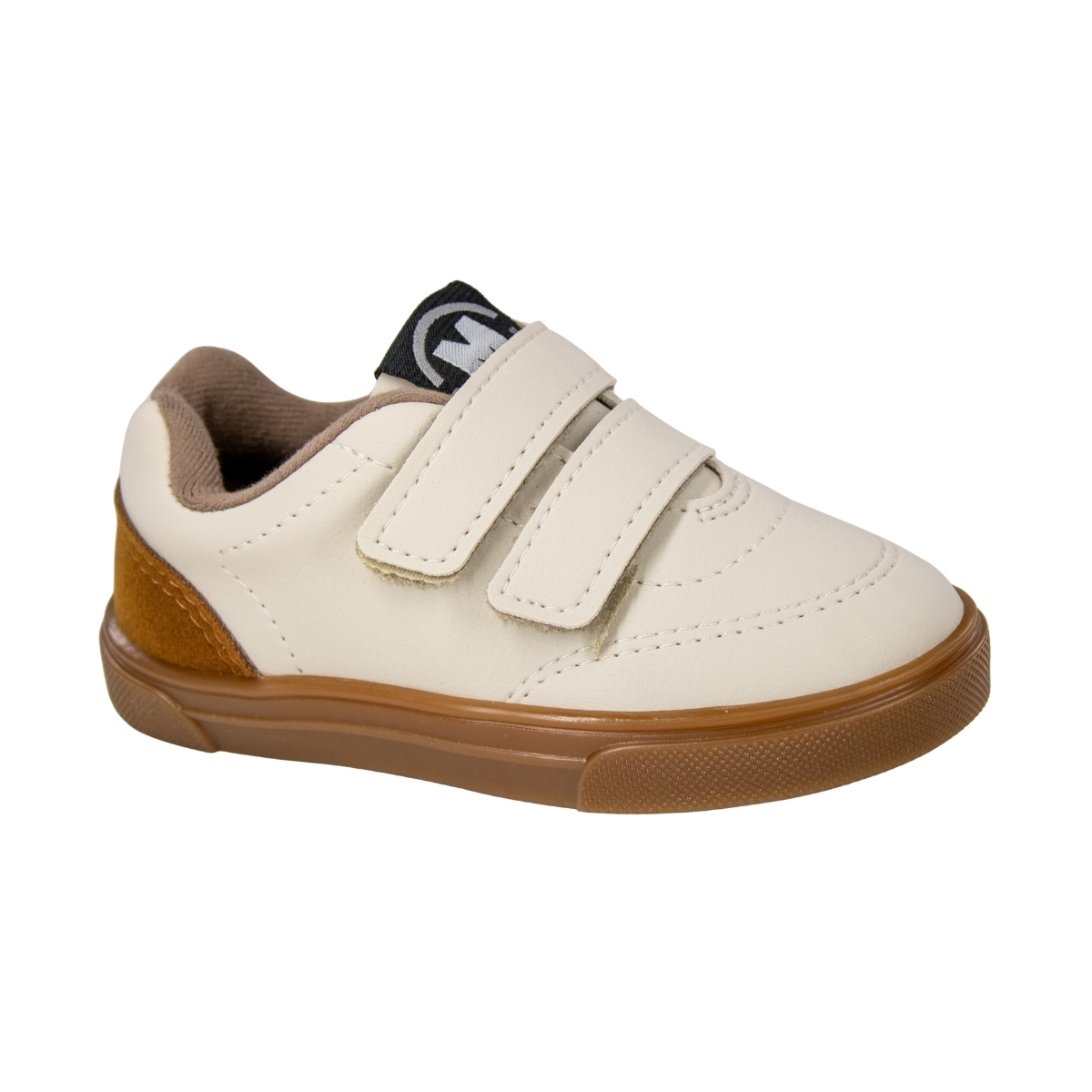 Tênis Masculino Bebê 2 Velcro - BRANCO OFF/CAMEL