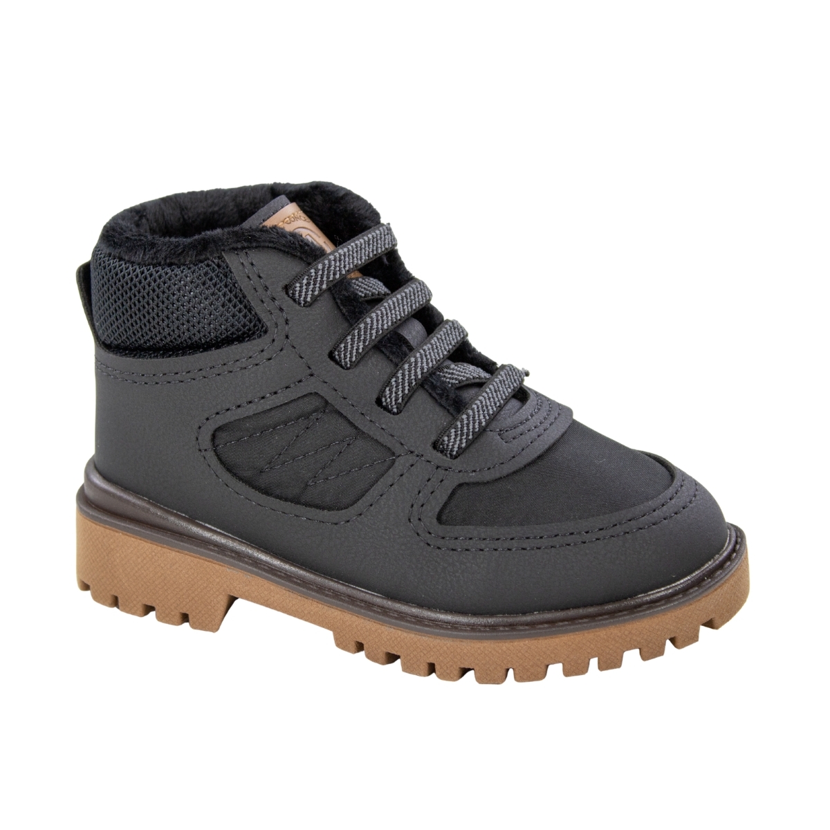 Coturno Bebê Masculino Cano Médio Pelo - PRETO