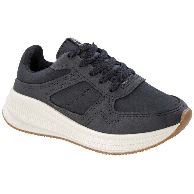 Tênis Infantil Masculino Molekinho Running  - PRETO/BRANCO OFF