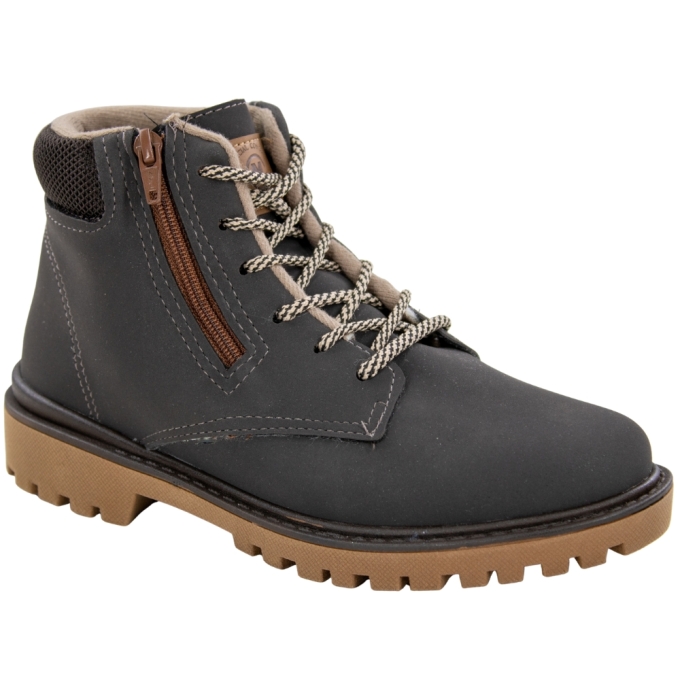 Coturno Infantil Masculino Molekinho Zíper  - CAFE