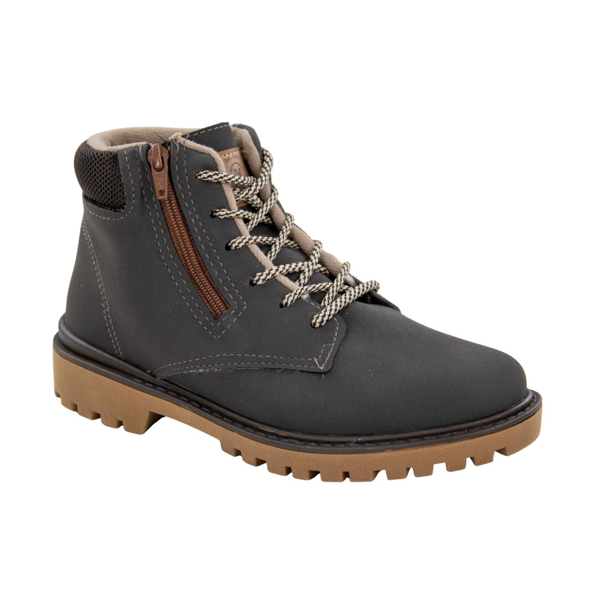 Coturno Infantil Masculino Molekinho Zíper  - CAFE