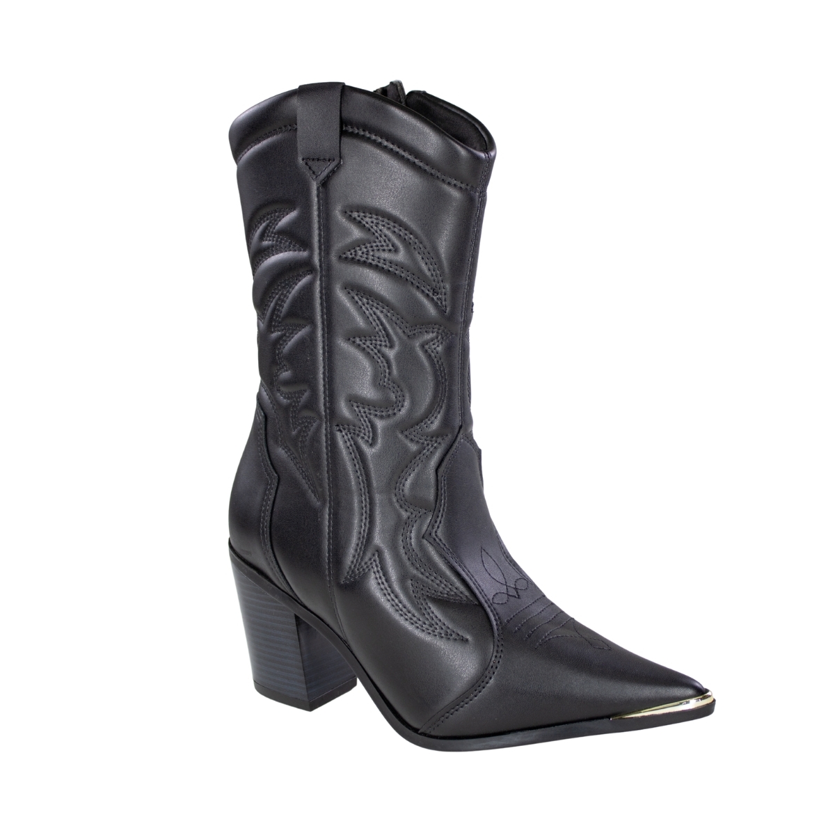 Bota Feminina Vizzano Salto Quadrado Country - PRETO