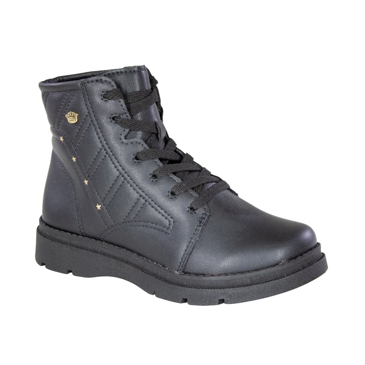 Coturno Infantil Feminino Pink Cats Rasteiro - PRETO