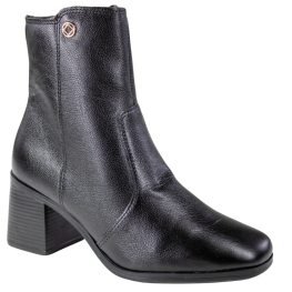 Bota Feminina Bebecê Salto Quadrado Cano Baixo - PRETO