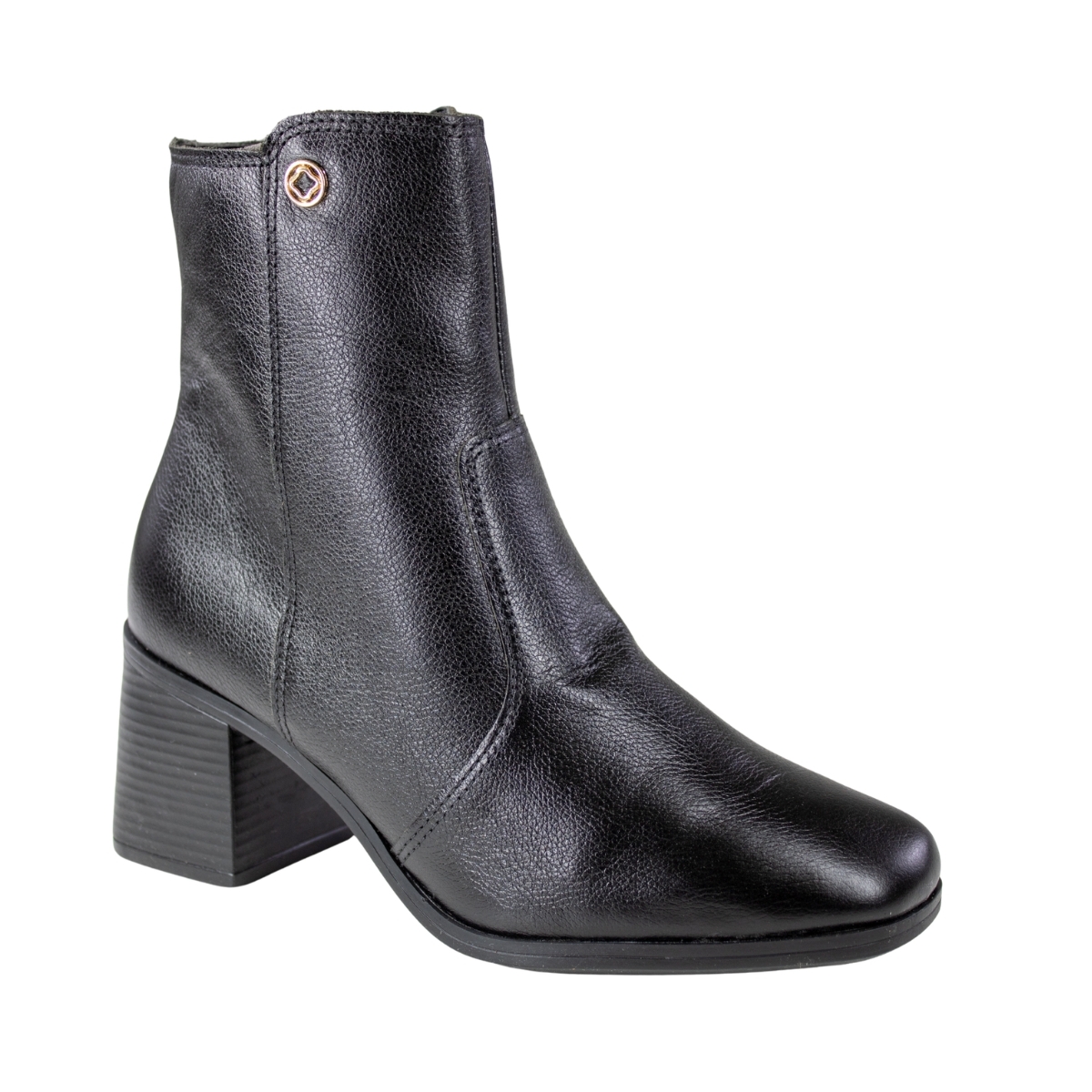 Bota Feminina Bebecê Salto Quadrado Cano Baixo - PRETO