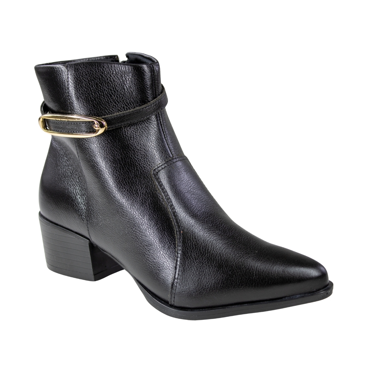 Bota Feminina Bebecê Salto Quadrado Cano Baixo - PRETO