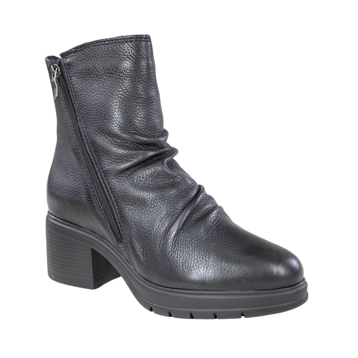 Bota Feminina Bottero Salto Bloco Plissada - PRETO