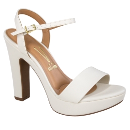 Sandália Feminina Vizzano Salto Meia Pata - BRANCO OFF