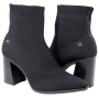 Bota Feminina Cano Baixo  Salto Bloco Knit - PRETO