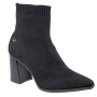 Bota Feminina Cano Baixo  Salto Bloco Knit - PRETO