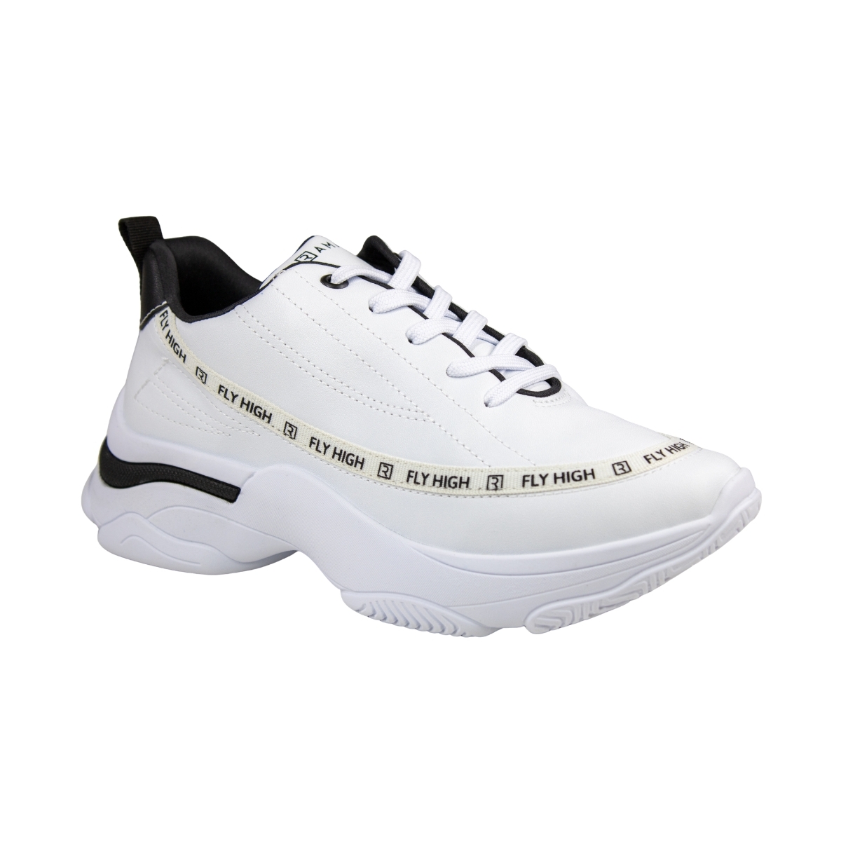 Tênis Feminino Ramarim Jogging Listra - BRANCO/PRETO