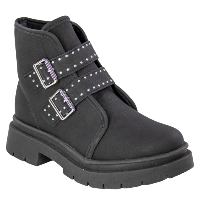 Bota Infantil Feminina Molekinha Fivela - PRETO