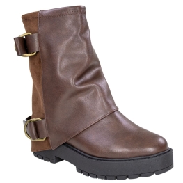 Bota Feminina Ramarim Tratorada Gola Fivela - CAFE