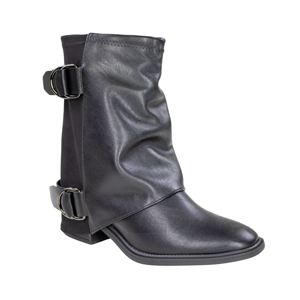 Bota Feminina Ramarim Salto Quadrado Gola Fivela - PRETO
