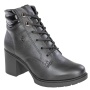 Coturno Feminino Cano Baixo Salto Bloco Couro - PRETO