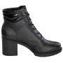 Coturno Feminino Cano Baixo Salto Bloco Couro - PRETO