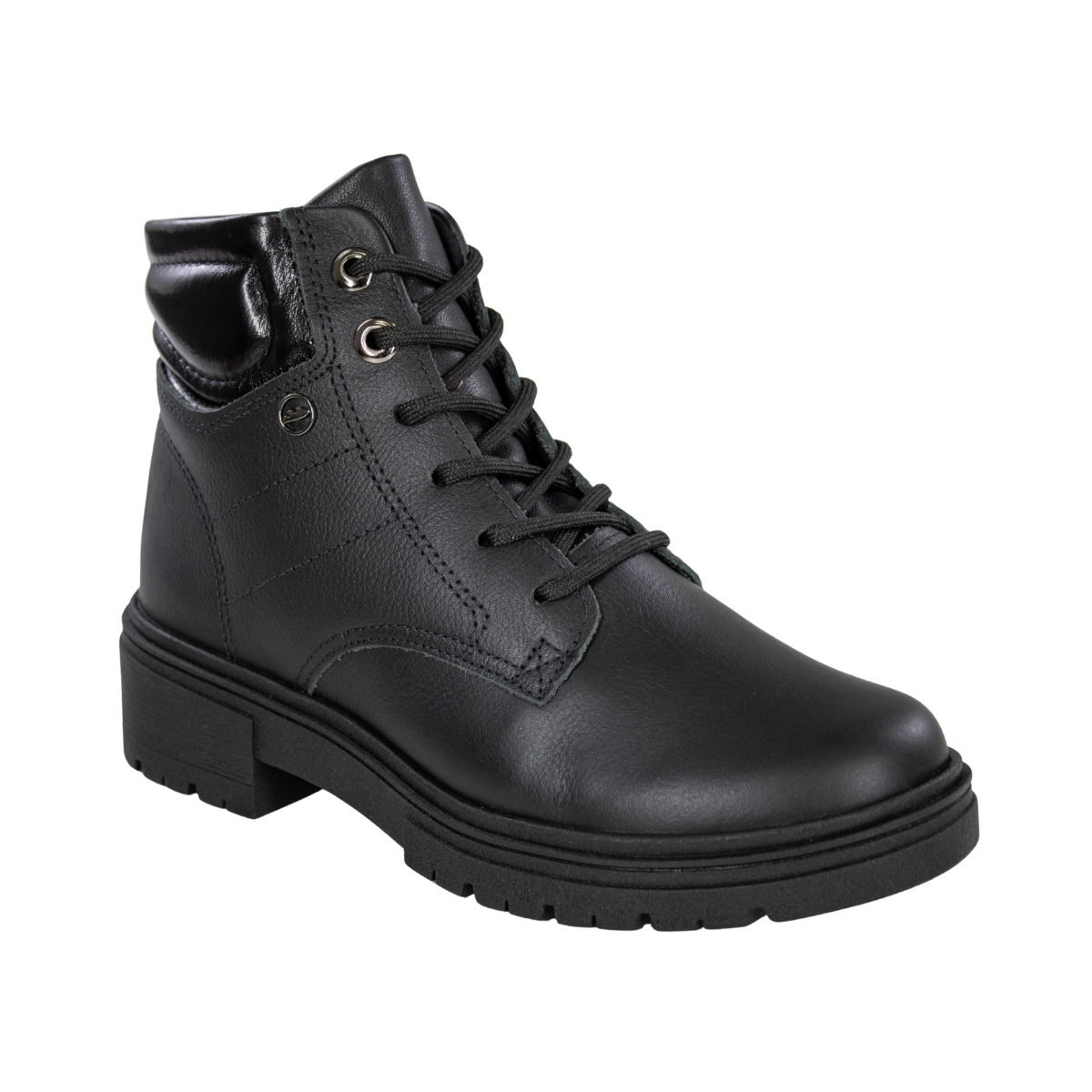 Coturno Feminino Couro - PRETO