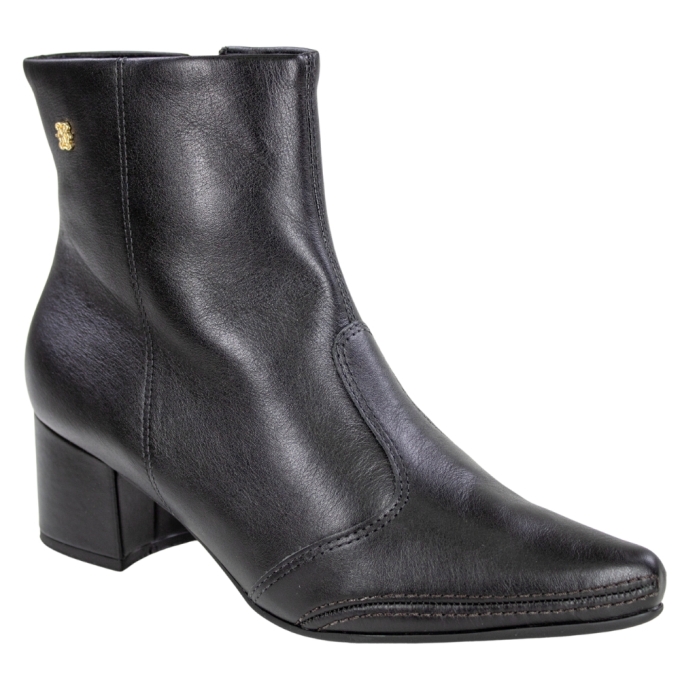 Bota Feminina Ramarim Salto Médio Soft Plus - PRETO