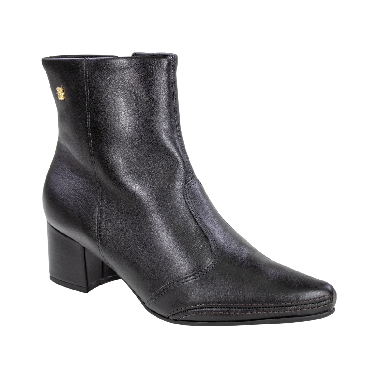 Bota Feminina Ramarim Salto Médio Soft Plus - PRETO