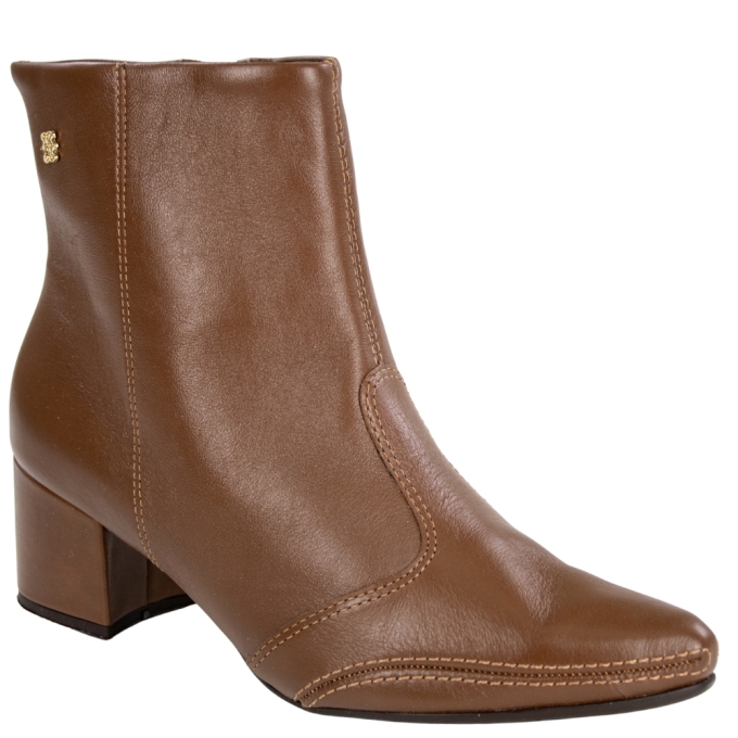 Bota Feminina Ramarim Salto Médio Soft Plus - CAPUCCINO