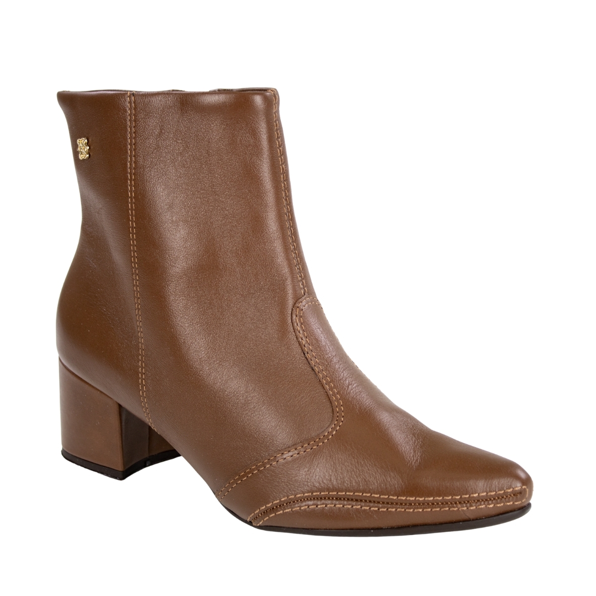 Bota Feminina Ramarim Salto Médio Soft Plus - CAPUCCINO