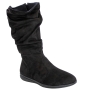 Bota Feminina Piccadilly Rasteira Enrrugada Cano Alto - PRETO