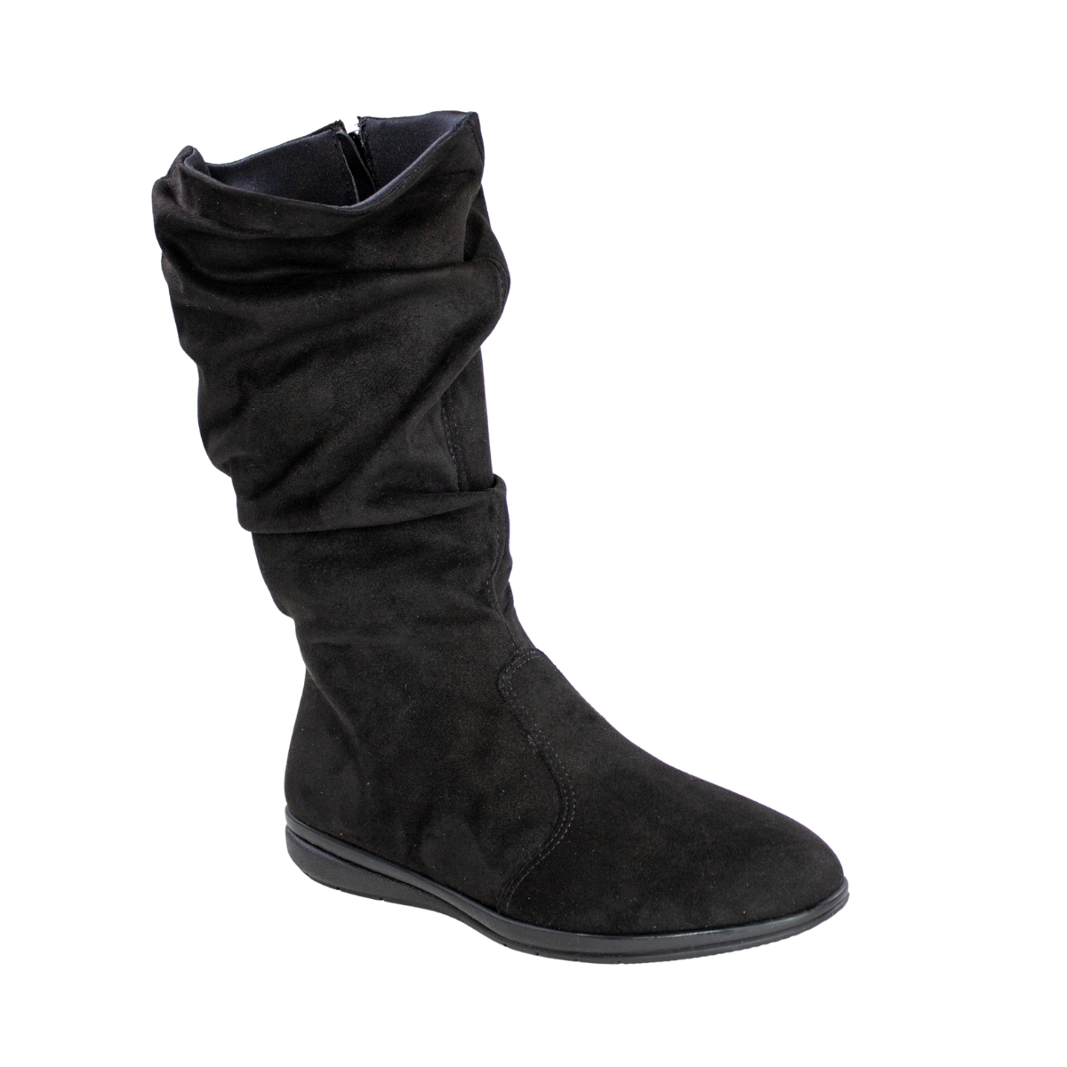 Bota Feminina Piccadilly Rasteira Enrrugada Cano Alto - PRETO