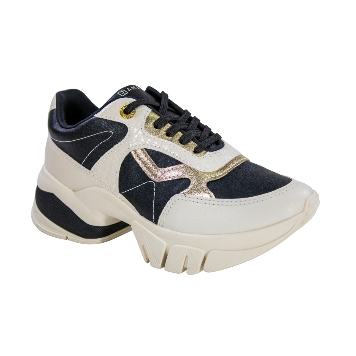 Tênis Feminino Ramarim Jogging  - COCONUT/PRETO