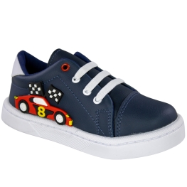 Tênis Bebê Masculino Linda Jú Carros - MARINHO