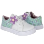 Tênis Bebê Feminino Linda Jú Flor - BRANCO/VERDE/LILAS