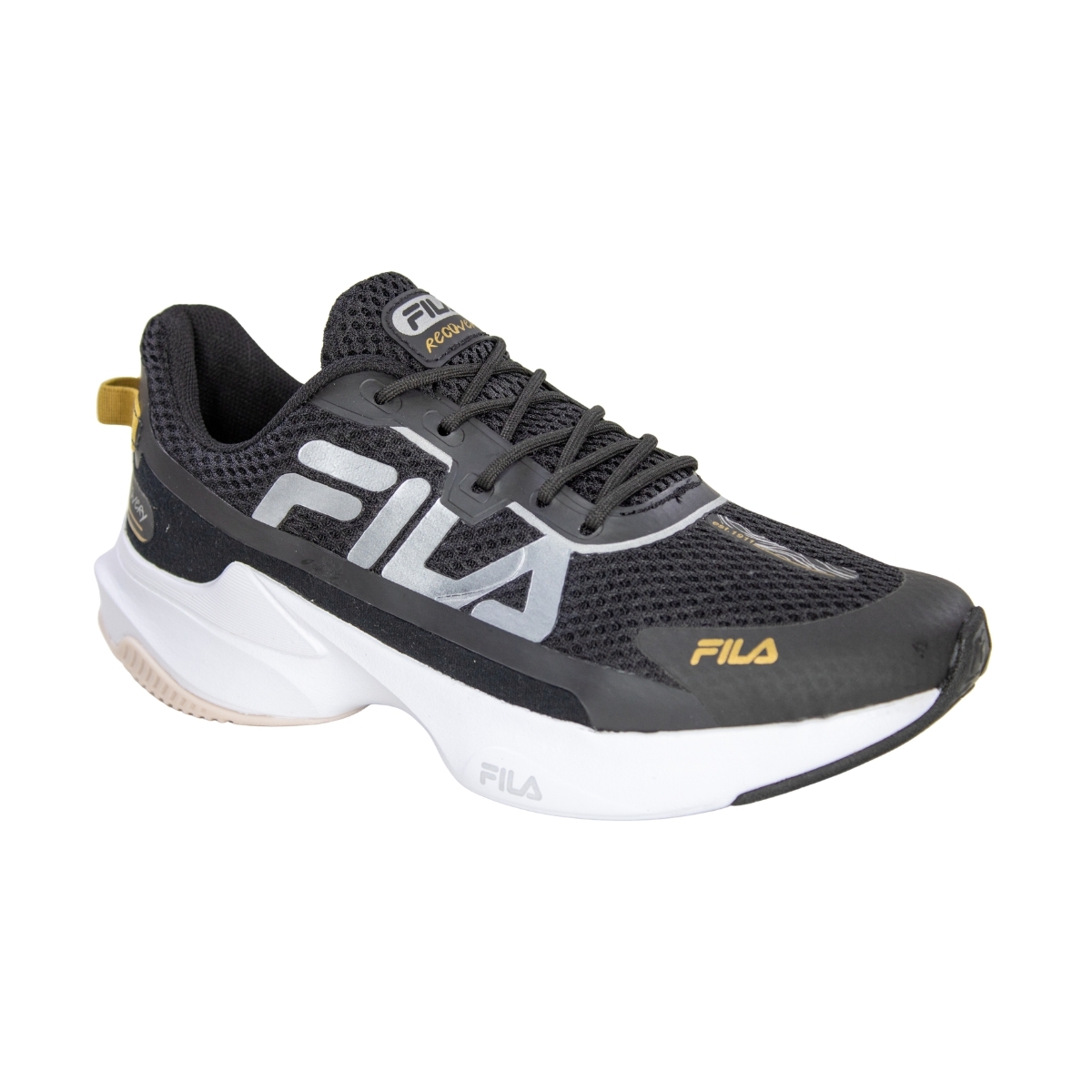 Tênis Feminino Fila Recovery - PRETO/CINZA/DOURADO