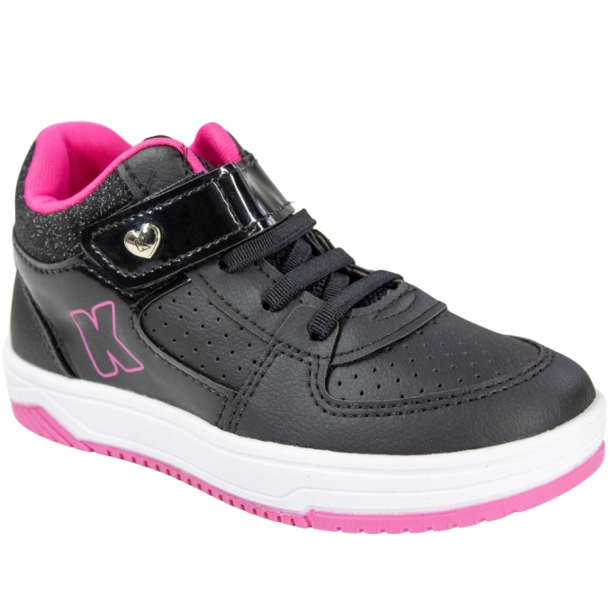 Tênis Bebê Feminino Cano Mèdio Happy  - PRETO/PINK