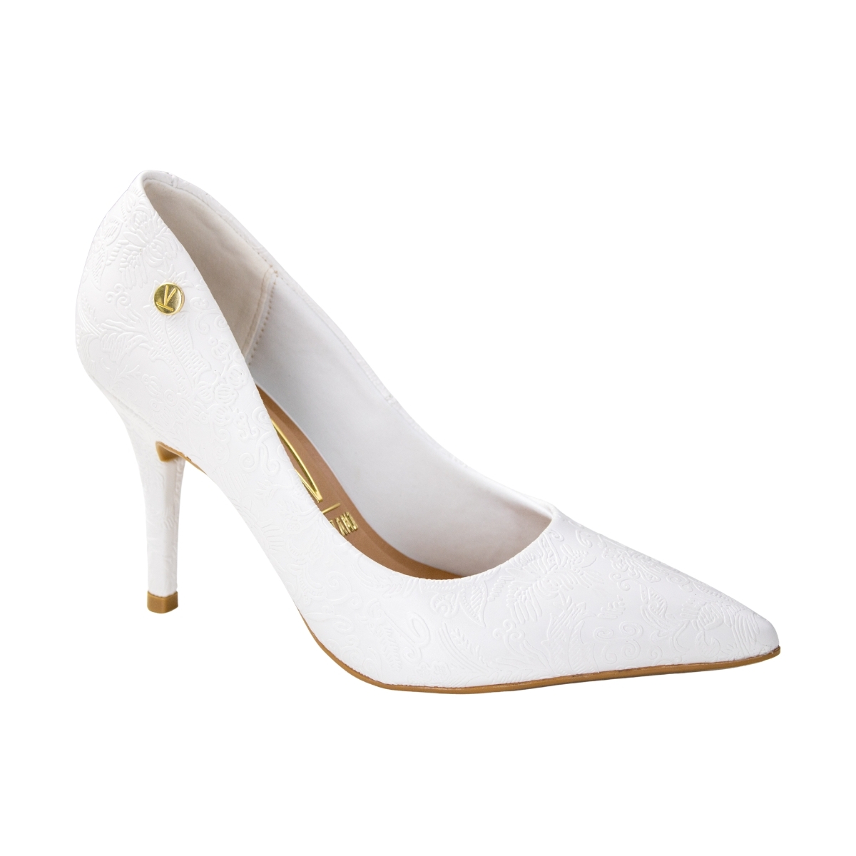 Sapato Feminino Vizzano Salto Fino Arabesco - BRANCO