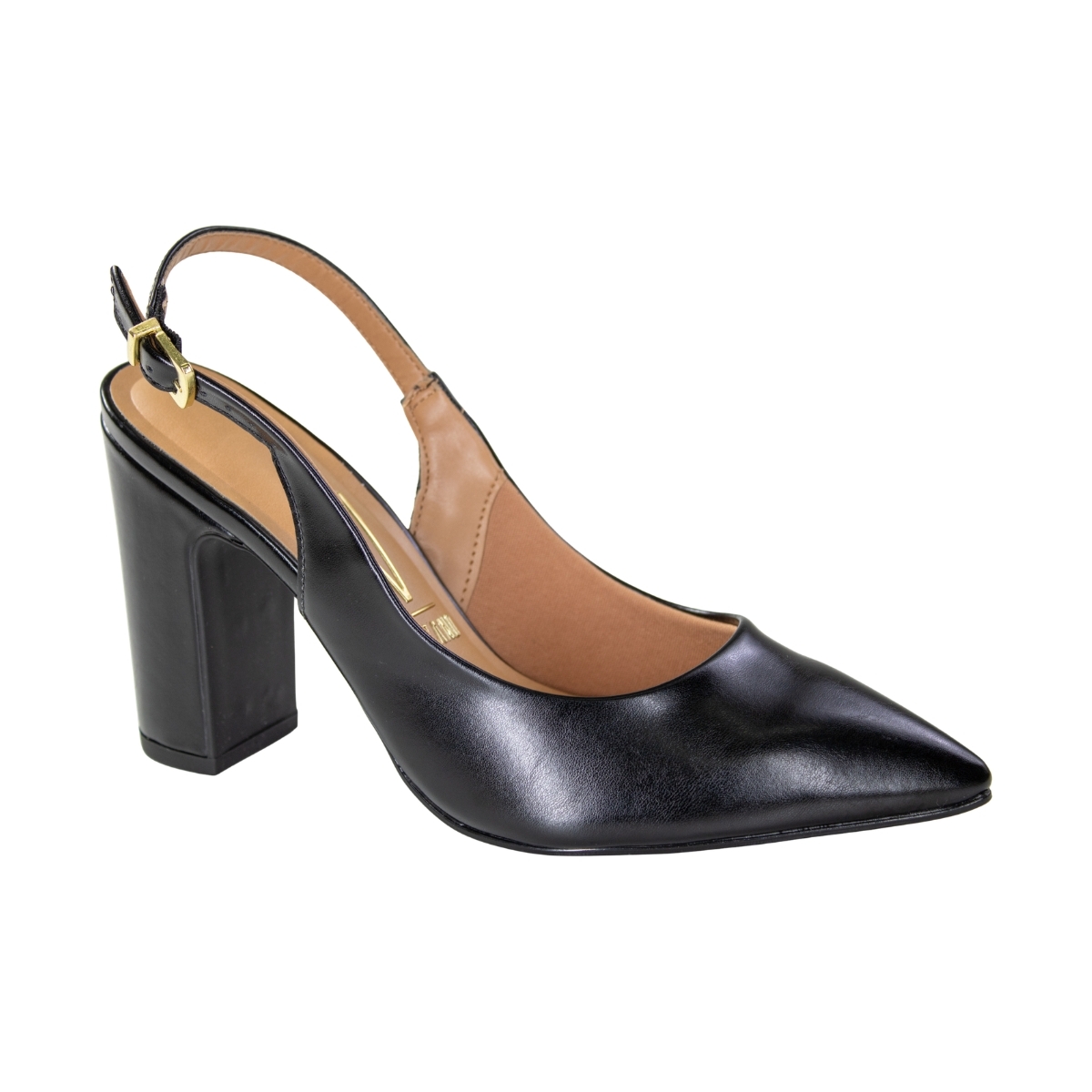 Sapato Feminino Vizzano Salto Bloco Chanel - PRETO