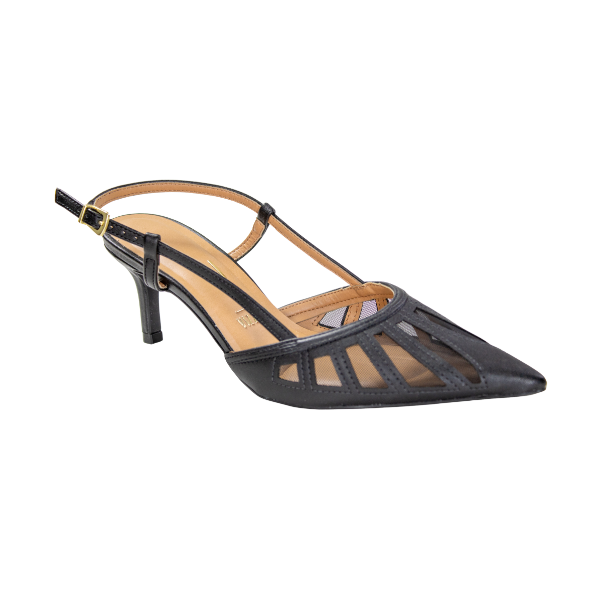 Sapato Feminino Vizzano Salto Fino Chanel  - PRETO