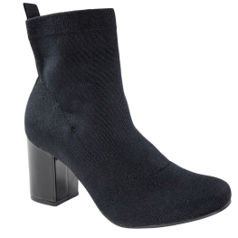 Bota Feminina Via Marte Salto Knit - PRETO