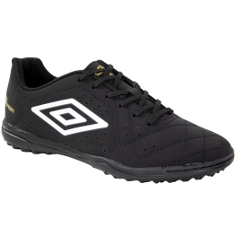 Chuteira Society Umbro Neo Striker II - PRETO/BRANCO/DOURADO