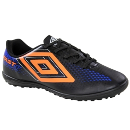 Chuteira Society Umbro Fastt II - PRETO/ROYAL/CORAL