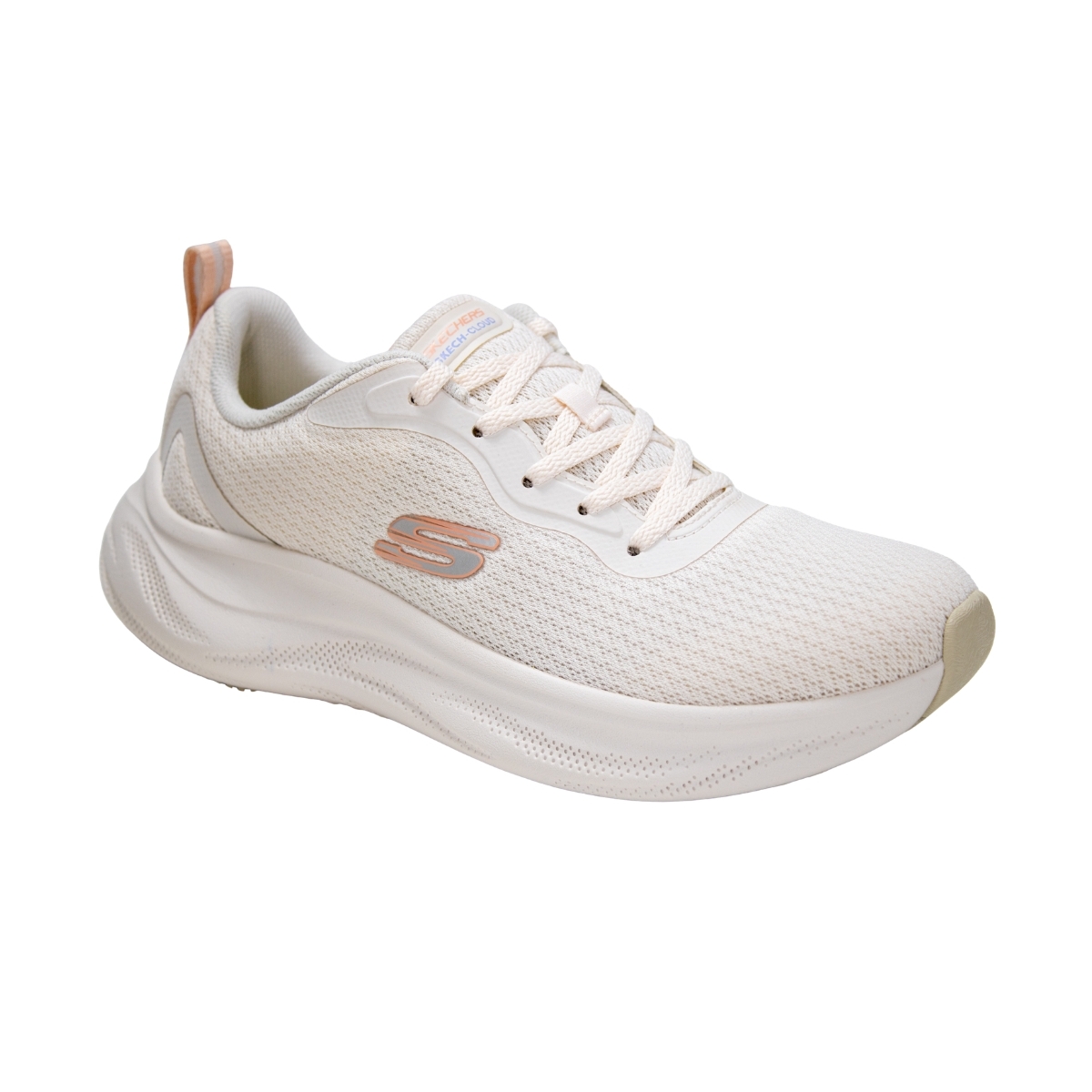 Tênis Feminino Skechers Cloud - OFF WHITE/ROSA