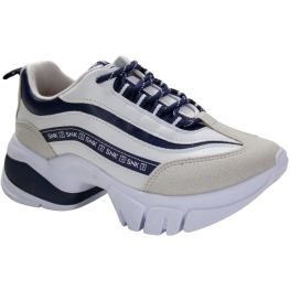 Tênis Feminino Ramarim SNK Sued Camurça  - BRANCO/AZUL