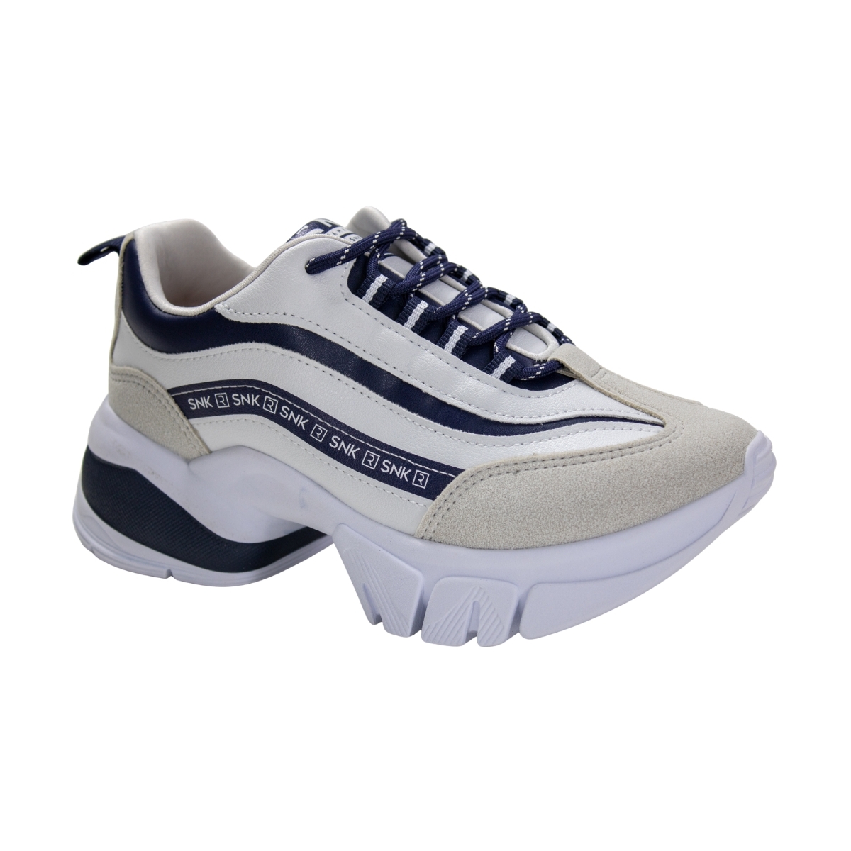 Tênis Feminino Ramarim SNK Sued Camurça  - BRANCO/AZUL