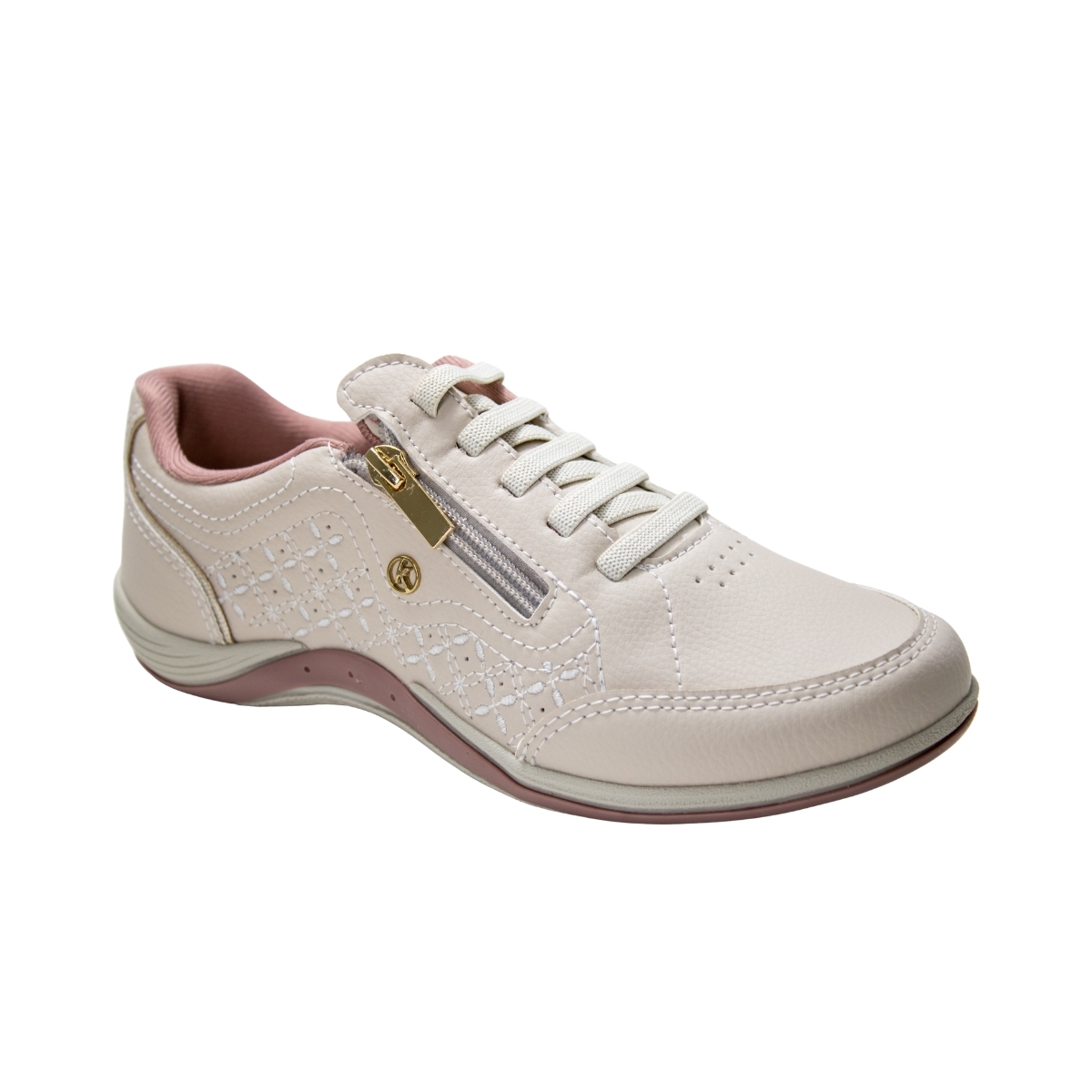 Tênis Feminino Kolosh Casual Zíper - PORCELANA