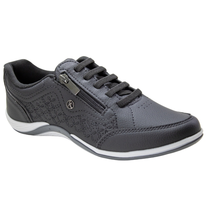 Tênis Feminino Kolosh Casual Zíper - PRETO