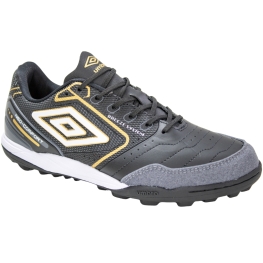 Chuteira Society Umbro Neo Comfort II - PRETO/BRANCO/DOURADO