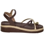 Sandália Feminina Beira Rio Flatform Tiras Brilho - CHOCOLATE