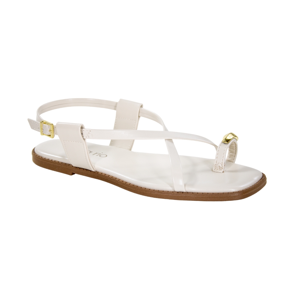 Sandália Feminina Beira Rio Rasteira Ring Toe - BRANCO OFF